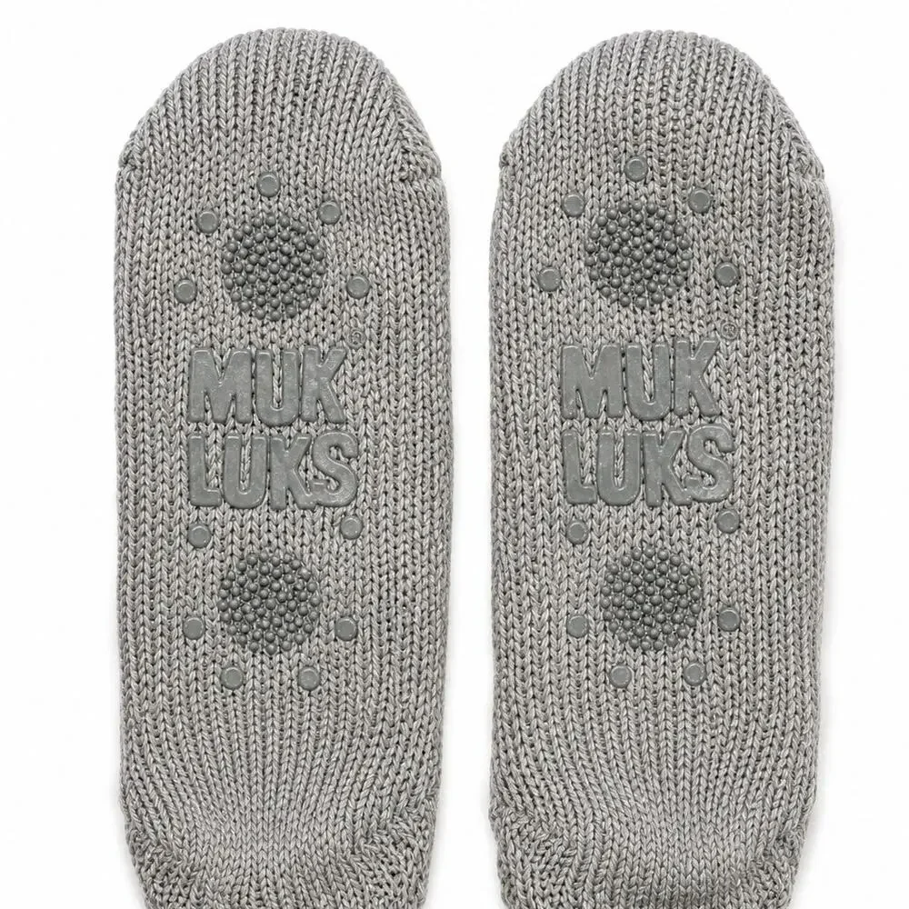 Muk Luks Gray Slipper Socks (Size 7-8)
